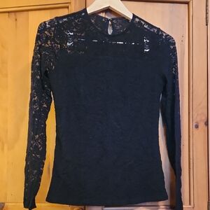 Lauren Ralph Lauren Black Lace Blouse